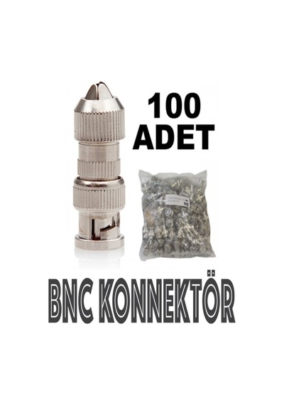 100 Lü A Kalite Metal Bnc Konnektör -paslanmaz - Oksitlenmez - Güvenlik Kamerası Sistemleri