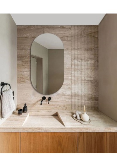 90 X 50 Cm Duvar Aynası, Dekoratif Ayna, Konsol Aynası, Hol Aynası, Dresuar Aynası,banyo Wc Aynası 90 X 50 Naturel