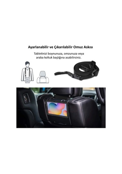 Galaxy Tab Active 3 T577 Uyumlu Tam Koruma Defender Askılı 360 Dönebilir Standlı Zırh Tablet Kılıfı Korumalı Kapak