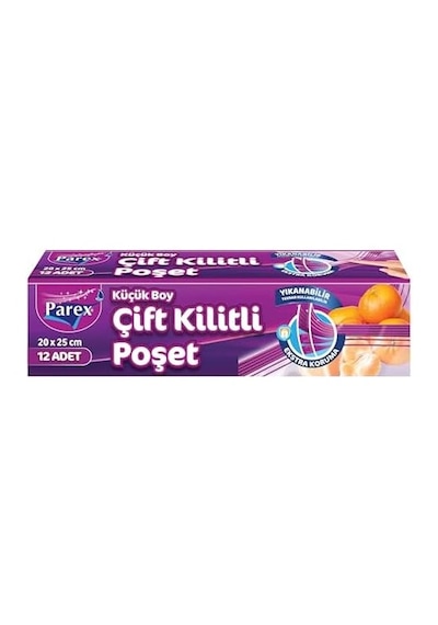 Çift Fermuarlı Kilitli Torbalar Küçük Boy 14 Çanta 20 X 25 Cm 4296