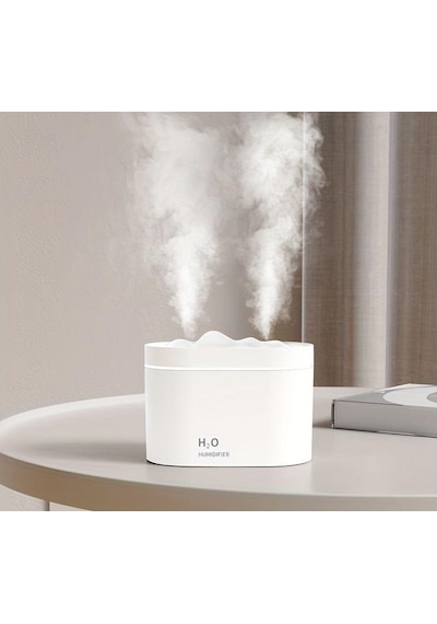 H2o Humidifier 800ml Ultrasonik Hava Nemlendirici Buhar Makinesi Double Spray Aroma Difüzörü 001