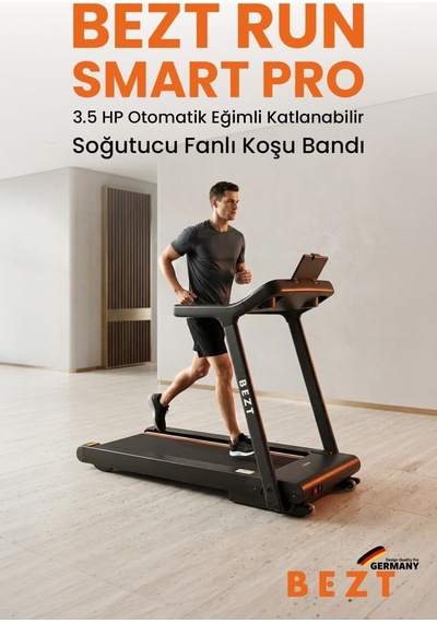 Run Smart Pro 3.5 Hp Otomatik Eğimli Katlanabilir Soğutucu Fanlı Koşu Bandı 160 Kg Kapasite / 120cm X 50 Cm Geniş