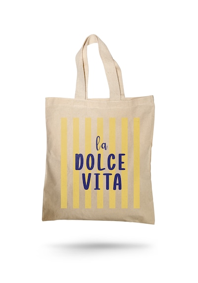 Lunora Collectıon La Dolce Vita Baskılı Kanvas Bez Çanta Ham Renk
