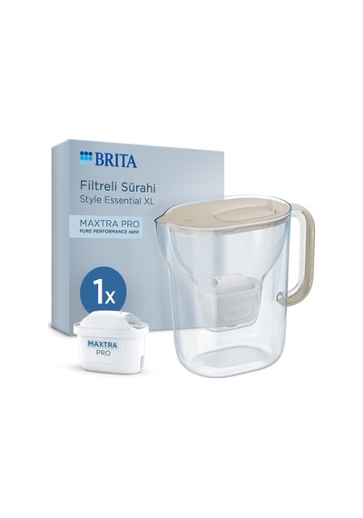 Brıta Style Essential Xl 1 X Maxtra Pro Pure Performance Filtreli Su Arıtma Sürahisi Kum Beji 3,6l
