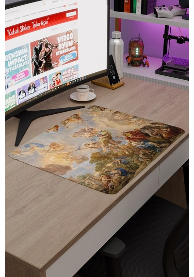 Ortaçağ Sanat Kaymaz Dikişli Kauçuk Oyuncu Mousepad V2 - 48x40 Xl Gaming Mouse Pad Fare Altlığı