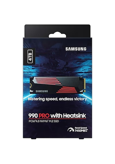 Samsung Mz-v9p4t0cw, 990 Pro, 4tb, 7450/6900, Gen4, Nvme Pcıe M.2 2280, Ssd Soğutuculu Türkiye Di