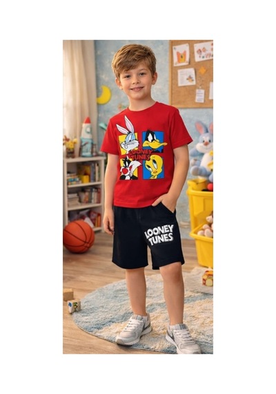 Kidsmadamiko Erkek Çocuk %95 Pamuklu Pamuk-elastan Takım - 1. Kırmızı