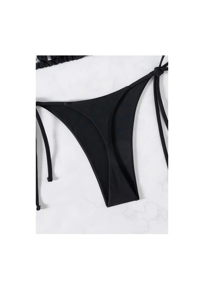 Gael Ibiza Siyah Üçgen Tanga Bikini + Siyah Dökümlü Plaj Pantolonu Beachwear Set Siyah Siyah Gael Ibiza Siyah Üçgen Tanga Bikini + Siyah Dökümlü Plaj Pantolonu Beachwear Set Siyah Siyah