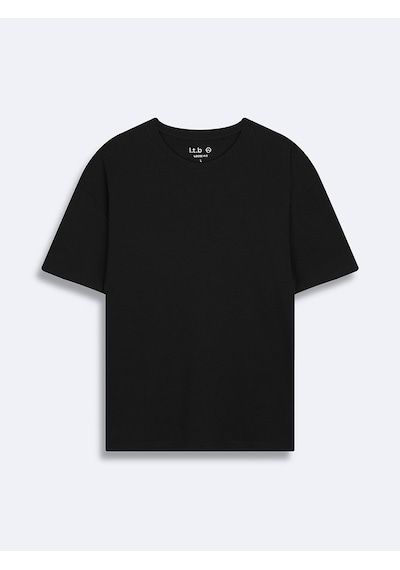 LTB Minimal Baskılı Relaxed Gri T-shırt
