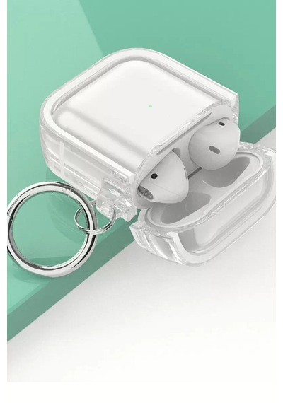 Movenchy Apple Airpods Uyumlu 4 4.nesil Shiny Şeffaf Kılıf - Beyaz Çok Renkli