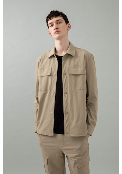 DeFacto Regular Fit Polo Yaka Çıtçıt Kapamalı Cepli Teknik Gömlek Ceket B7396AX24SPBG769