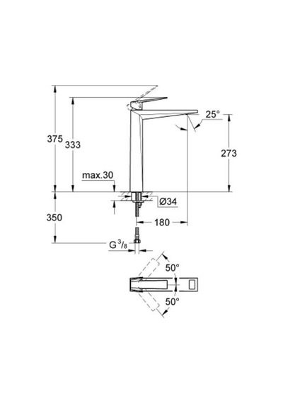 Grohe Allure Brilliant Lavabo Bataryası 1/2" XL-Boyut - 24346000 Gümüş