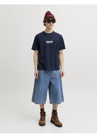 Jack & Jones Erkek Gögüs Baskili Bisiklet Yakatisört - Savona - 12310070 Çok Renkli