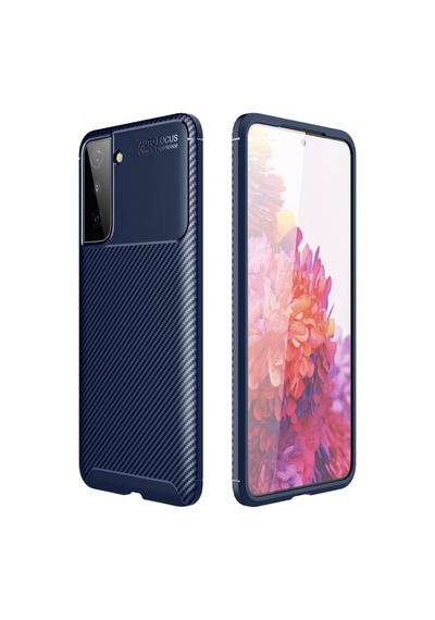 Samsung Galaxy  Uyumlu - S21 Plus Kılıf Auto Focus Karbon Kapak - Lacivert