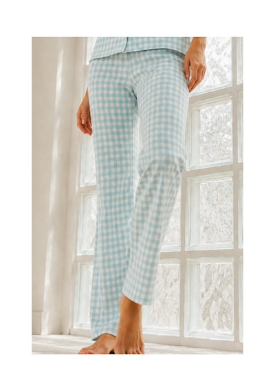 Fit Women Kadın Genç Loose İpliği Boyalı Su Yeşili Pijama Takımı