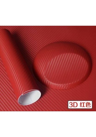 Autofolyo 3D Karbon Folyo Kırmızı 127 Cm X