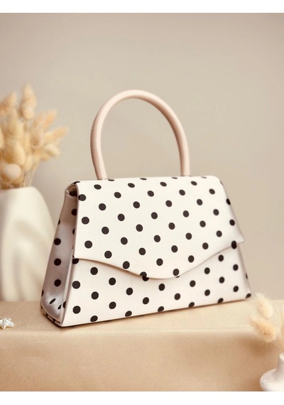 Elora Atelier Elora Puantiye Desen Beyaz Çanta Çok Renkli