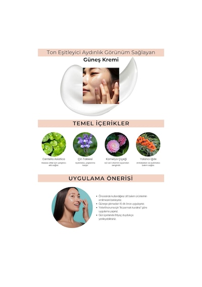 3w Clınıc Canlı ve Parlak Görünüm Sağlayan SPF 35+ PA ++ 3W Clinic Bright Sun Tone Up Cream