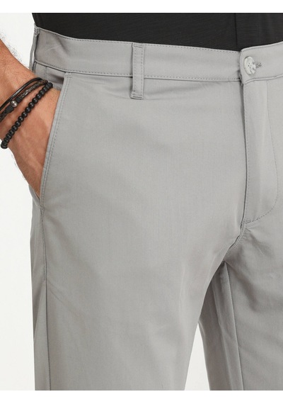 Gri Dokuma Slim Fit Casual Pantolon Gri