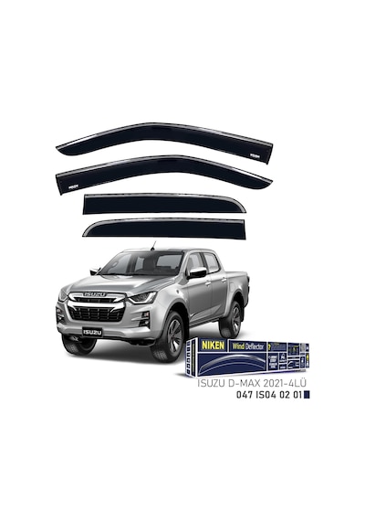 Isuzu D-max 2021- Sonrası Kromlu Cam Rüzgarlığı Niken 4'lü Set