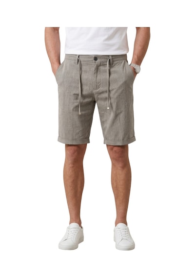 Deep Sea Deepsea Vizon Slim Fit Likralı Çizgi Dokulu Beli Lastikli İpli Erkek Şort Kapri 2601743