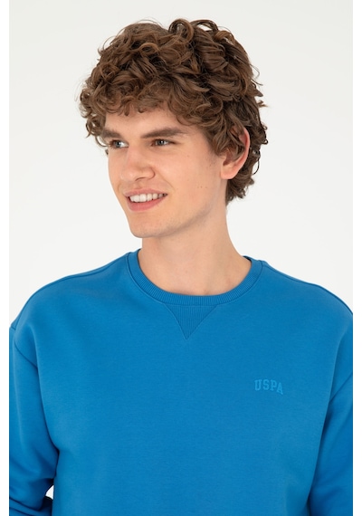 U.S. Polo Assn. Erkek Bisiklet Yaka Kobalt Basic Şardonlu Sweatshirt 50295148-VR077
