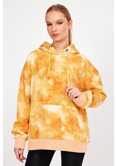 Alexander Gardi Alexandergardı Batik Desenli Kapüşonlu Şardonlu Oversize Sweatshirt Un-757a07 001