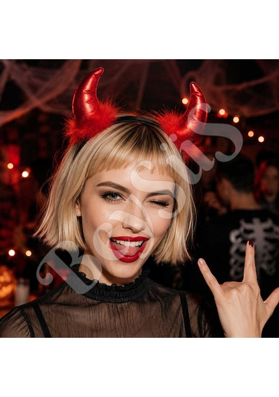 Beysüs Cadılar Bayramı Halloween Tac Boynuz Kırmızı Tüm Yaşlar 73646076