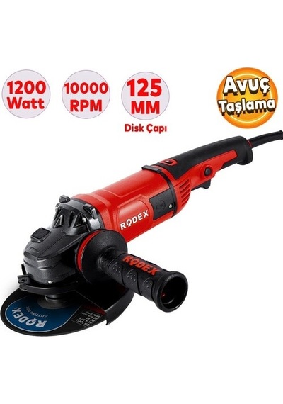 Rodex RDX1120 1200 W 125 MM Elektrikli Avuç Taşlama