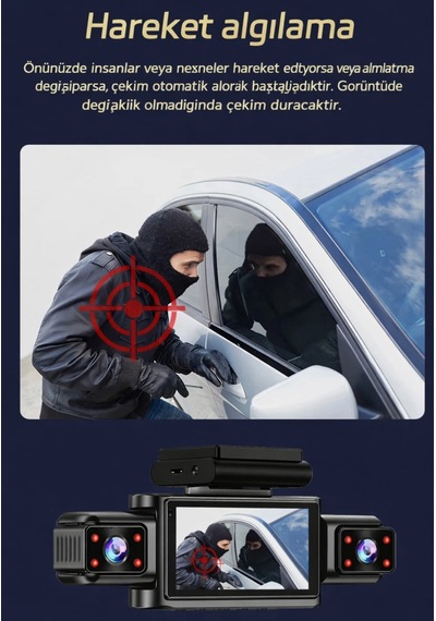 4 Kameralı 360 Döngüsel Kayıt Full Hd 1080p Araç İçi Kamera - Wifi Cam, Park Modlu, Gece Görüşlü Wdr Teknolojisi Ve Yol Kayıt Cihazı
