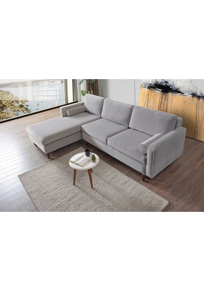 Vipa Cord Rio Gri R+2 Sol Köşe Koltuk Takımı, İskandinav Tasarım, Modern Ve Konforlu Salon Ve Oturma Odaları İçin