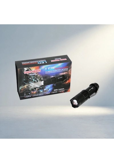 Zoomlu Metal Kasa El Feneri 3000 Lumen Şarjlı Ve Pratik Kullanım Açık Ahşap
