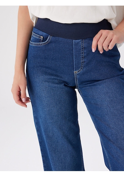 Faik Sönmez Wide Leg Fit Beli Lastikli Rahat Jean Pantolon W27jpn010 Uw27jpn01027 İndigo