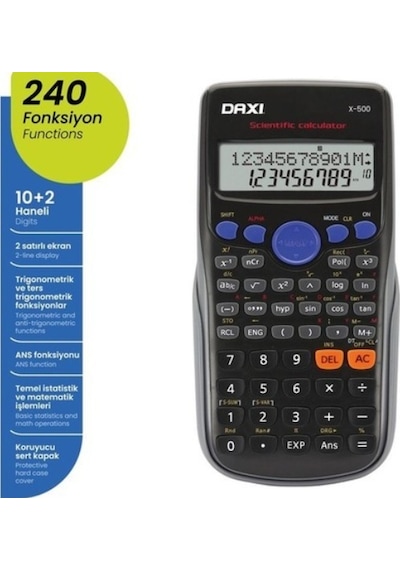 Daxi X-500 240 Fonksiyonlu Bilimsel 12 Hane Hesap Makinesi