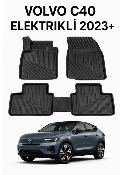 Volvo C40 Elektrikli 2023+ Uyumlu 3d Havuzlu Oto Paspas Premium