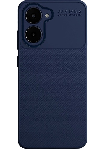 Vivo Y18 Kılıf Focus Carbon Silikon Kapak Lacivert
