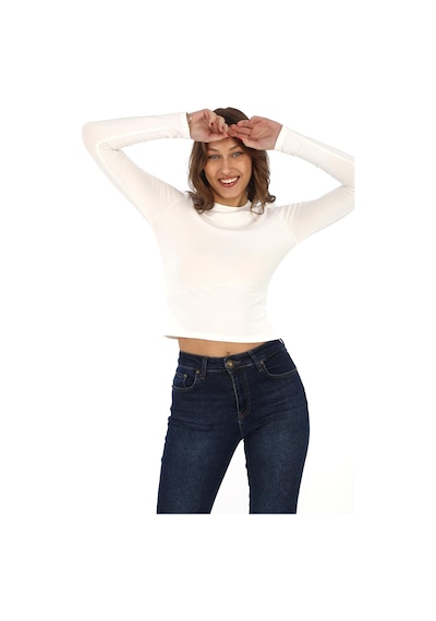 Likralı Pamuk Tişört-slim Fit -krem Bej