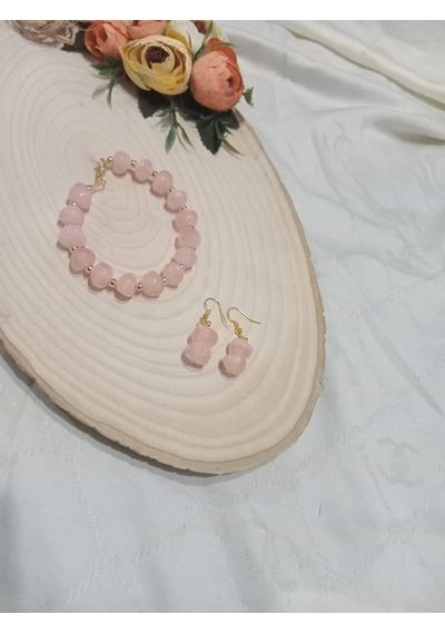 Şık Pembe Takı Seti Pembe