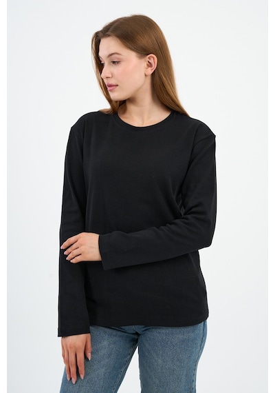 Alexander Gardi Bisiklet Yaka Basic Likralı Sweatshırt Wk25512-wn Siyah