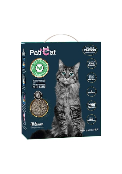 Active Carbon Topaklanan Bentonit Kedi Kumu 6 Lt
