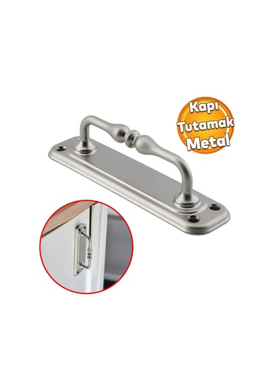 Tr Saclı El Tutamagı Çekme Kolu Kapı Tutma Kulbu 18,5 Cm Krom Metal Kulp Kapı Tutamağı