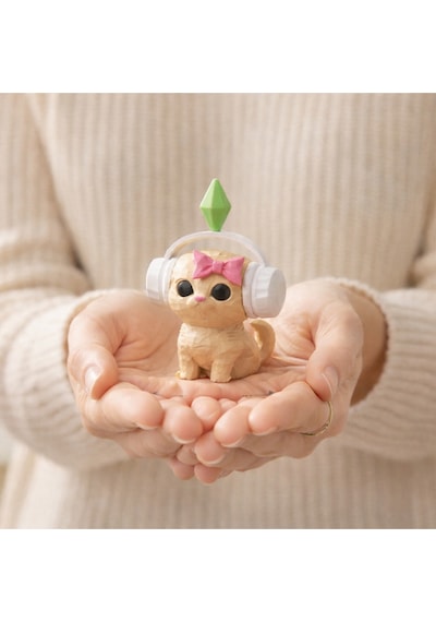 Mini Sims Viral Plumbob Kedi Biblo 13 Cm - 3d Tasarım Dekoratif Figür