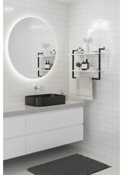 2'li Duvara Monte Banyo Rafları Beyaz Diğer
