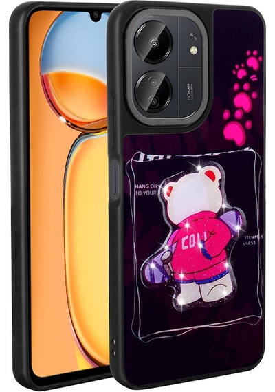 Xiaomi Redmi 13c İle Uyumlu Kılıf Parlayan Kabartmalı İkonik Figürlü Silikon Kapak