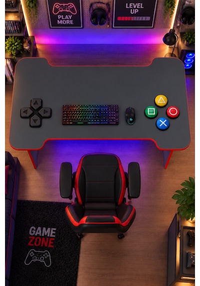 Profesyonel Rgb Ledli Oyuncu Masası 140 75 75 Cm Bilgisayar Masası Gamer Çalışma Masası Antrasit Profesyonel Rgb Ledli Oyuncu Masası 140 75 75 Cm Bilgisayar Masası Gamer Çalışma Masası Antrasit