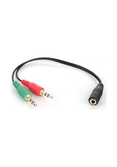 Yediverenbilişim Dark 4Pin 3.5Mm Stereo Dişi -2X3.5Mm Stereo Erkek