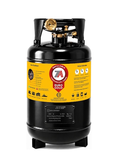 30 Litre Euro Gold Filtreli Karavan Lpg Tankı Siyah