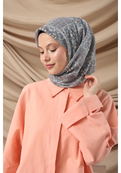 Silk Home Soft Eşarp 73093-07 Su Yeşili, Yavruağzı, Gri, Gümüş