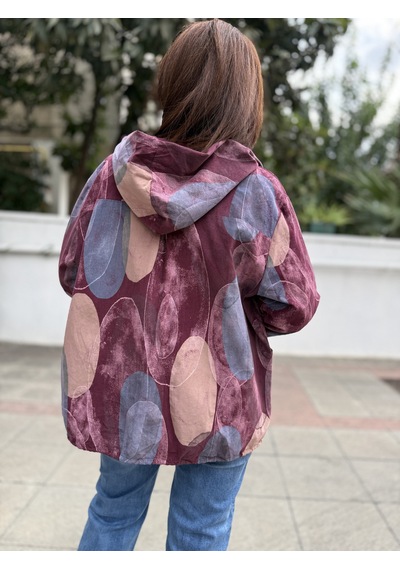 İtalyan İnce Fitilli Kadife Ceket Bordo