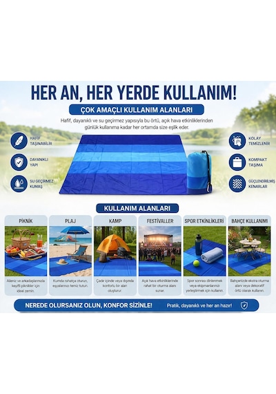 Ayrex Plaj Battaniyesi, Kum Geçirmez Plaj Paspası 200,6 Cm X 210,8 Cm / 2-8 Yetişkin İçin Su Geçirmez Hızlı Kuruy Diğer